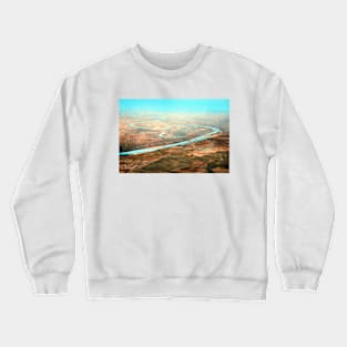 Euphrates River, Iraq From The Air 1950s Crewneck Sweatshirt